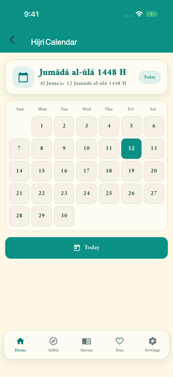 NoorPath — Hijri calendar